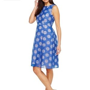 Adrianna Papell Women's Polka Dot Fit Flare Dress